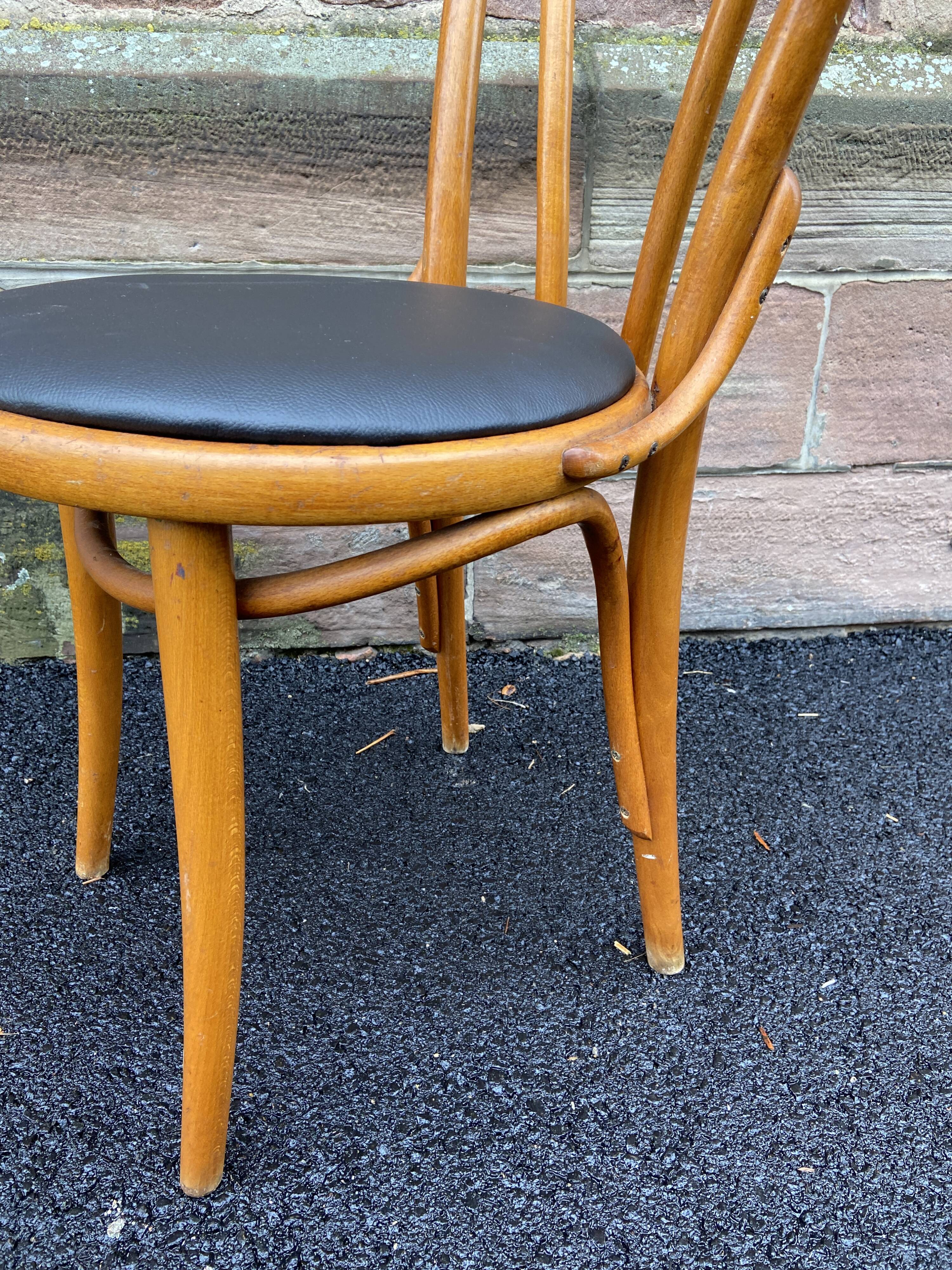 Set of 4 viennese curved wood chairs bistrot