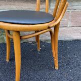 Set of 4 viennese curved wood chairs bistrot