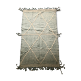 Moroccan Berber carpet Kilim Zanafi water green and ecru 2.7x1.57m