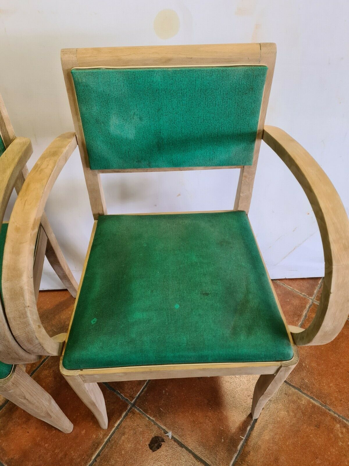 Paire de fauteuils bridges en hêtre