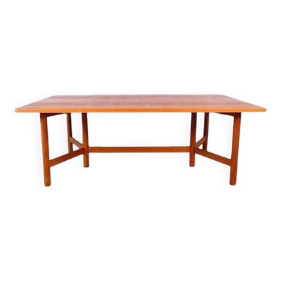 Grande table basse moderne en teck scandinave de Rasmus Solberg, années 1960.