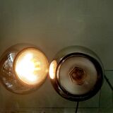 Three chrome metal eyeball spotlights 1970