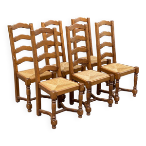 6 chaises bois massif