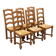 6 chaises bois massif sculpté et paillées dossier haut type ferme