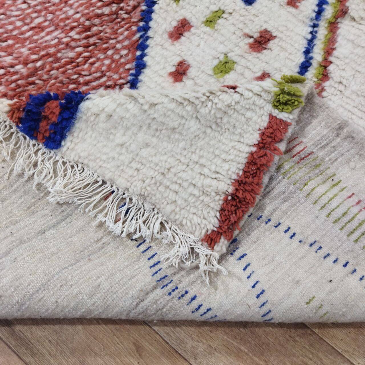 Handmade wool Berber rug 265x193cm