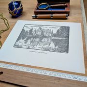 Printed in 1933, the castle of Azay-Le-Rideau, Indre-et-Loire.