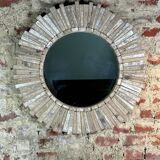 Mirror in patinated natural wood