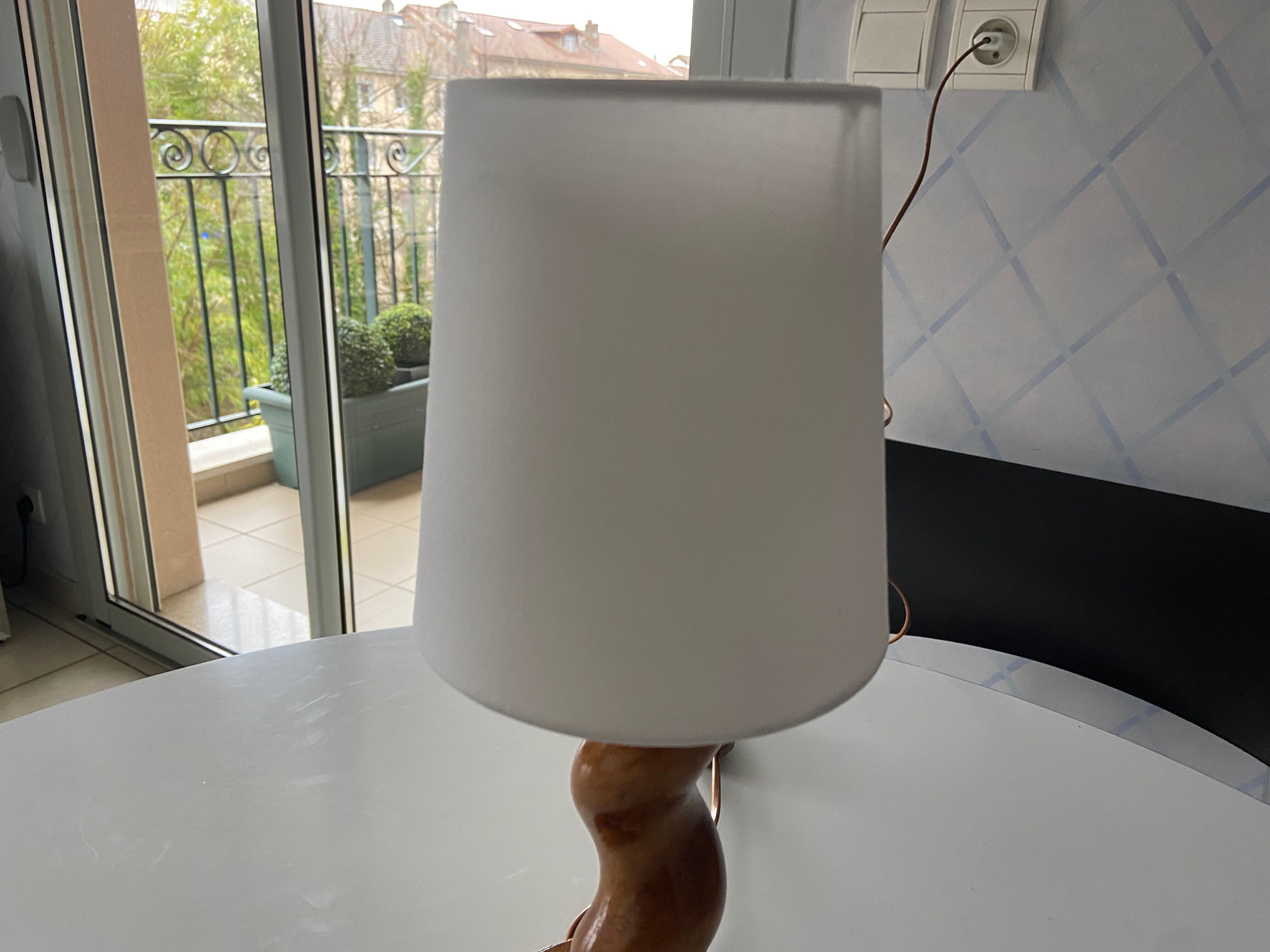 Brutalist wooden lamp