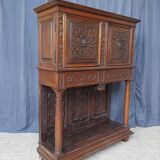 Renaissance oak carved buffet cabinet