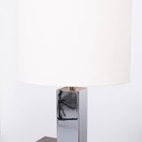 Goffredo Reggiani Chrome Square Table Lamps, Italy, 1960s