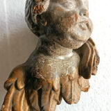 Gilded and silvered wooden angel's head, 18th century