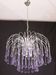 The Purple Crown, LArge Size Murano Chandelier Purple and Crystal Drops, 19