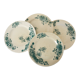 4 flat plates "Anemones" iron earth