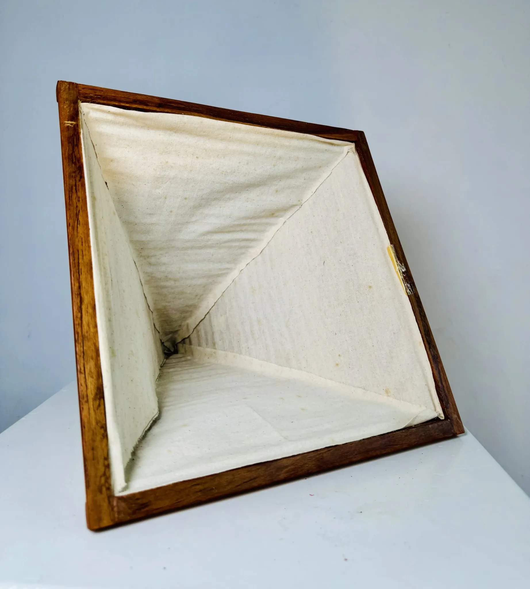 Teakwood Pyramid Table Lamp, Italy, 1970S
