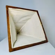 Teakwood Pyramid Table Lamp, Italy, 1970S