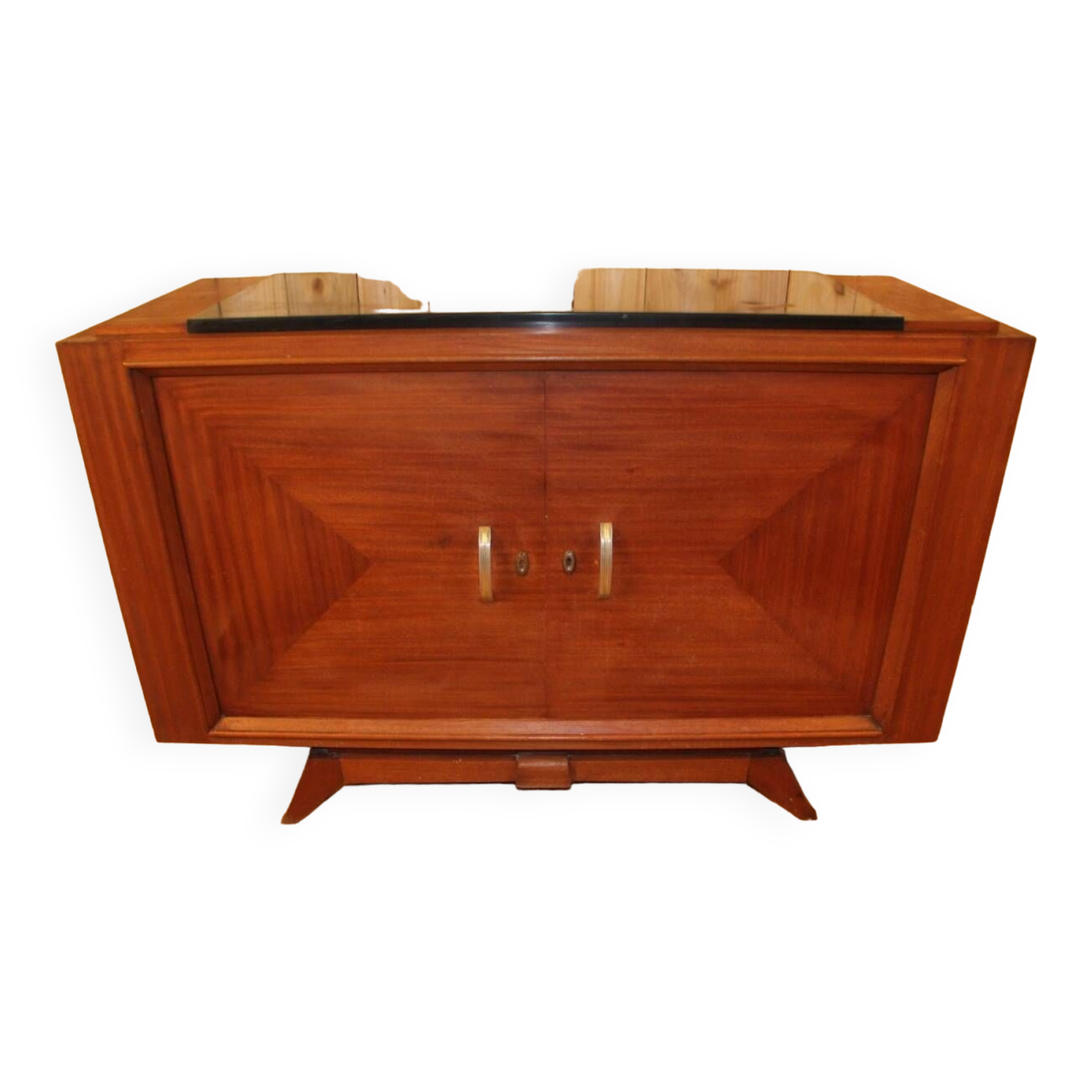 Buffet art déco en acajou dessus marbre noir