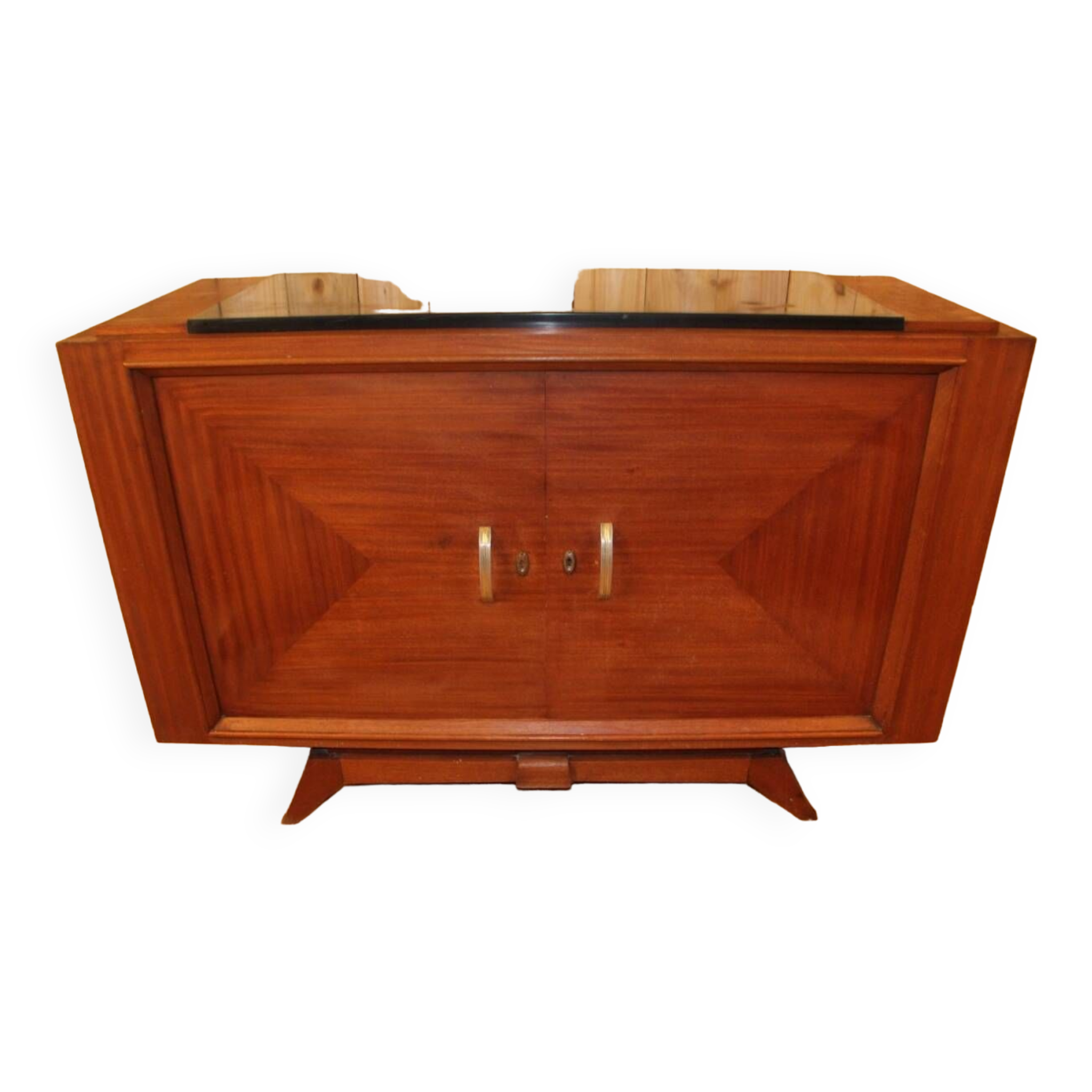 Art deco sideboard in mahogany black marble top