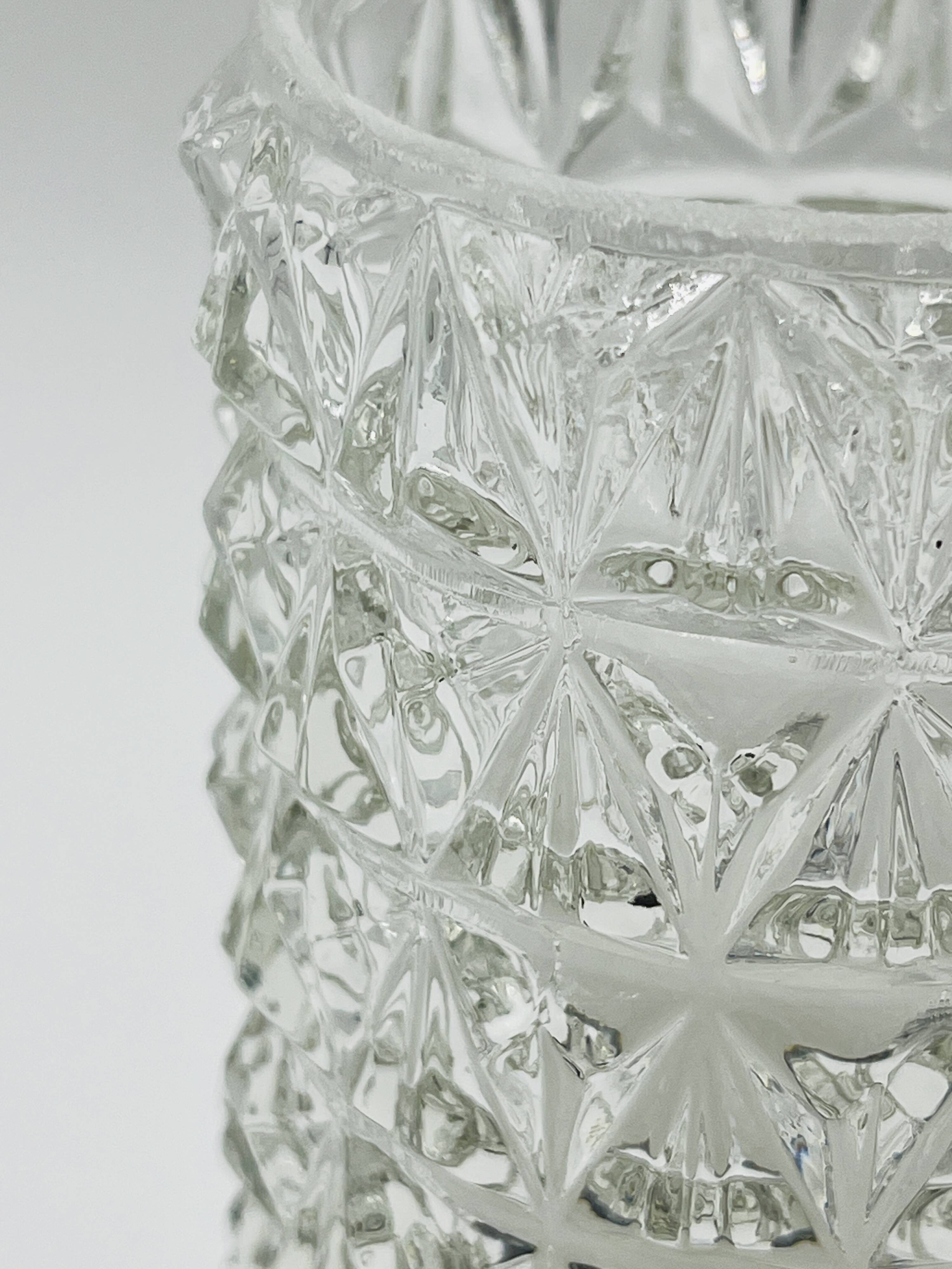 Massive bedside lamp in cut glass