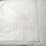 White cotton sheet with embroidery and openwork 2.25 x 3.05 m