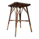 Bamboo side table with glass top