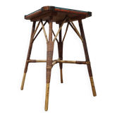 Table d'appoint en bambou avec plateau en verre