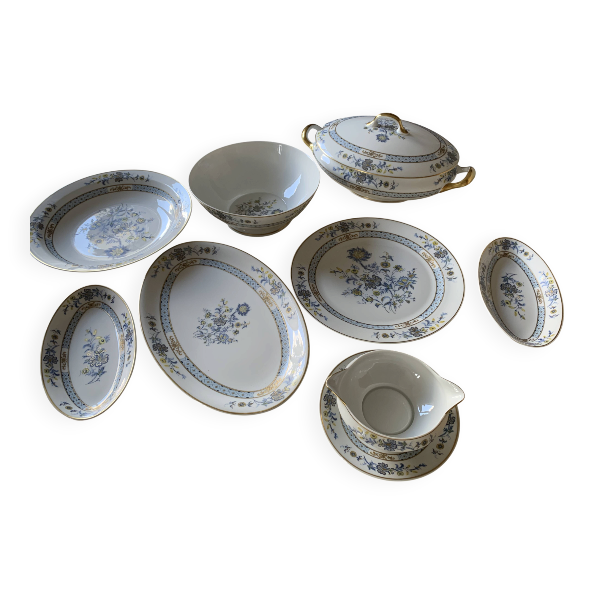 Service de table Jammet Seignolles bleu ming