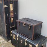 Malle de voyage en cuir époque 1900s