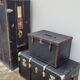 Leather travel trunk from the 1900s