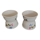 Pair of porcelain diabolo egg cups decorated with 20th century barbels