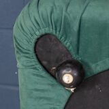 Retro "Camaleonda" armchair in green fabric, 20th-century style.