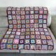 Plaid vintage crochet granny square multicoloured