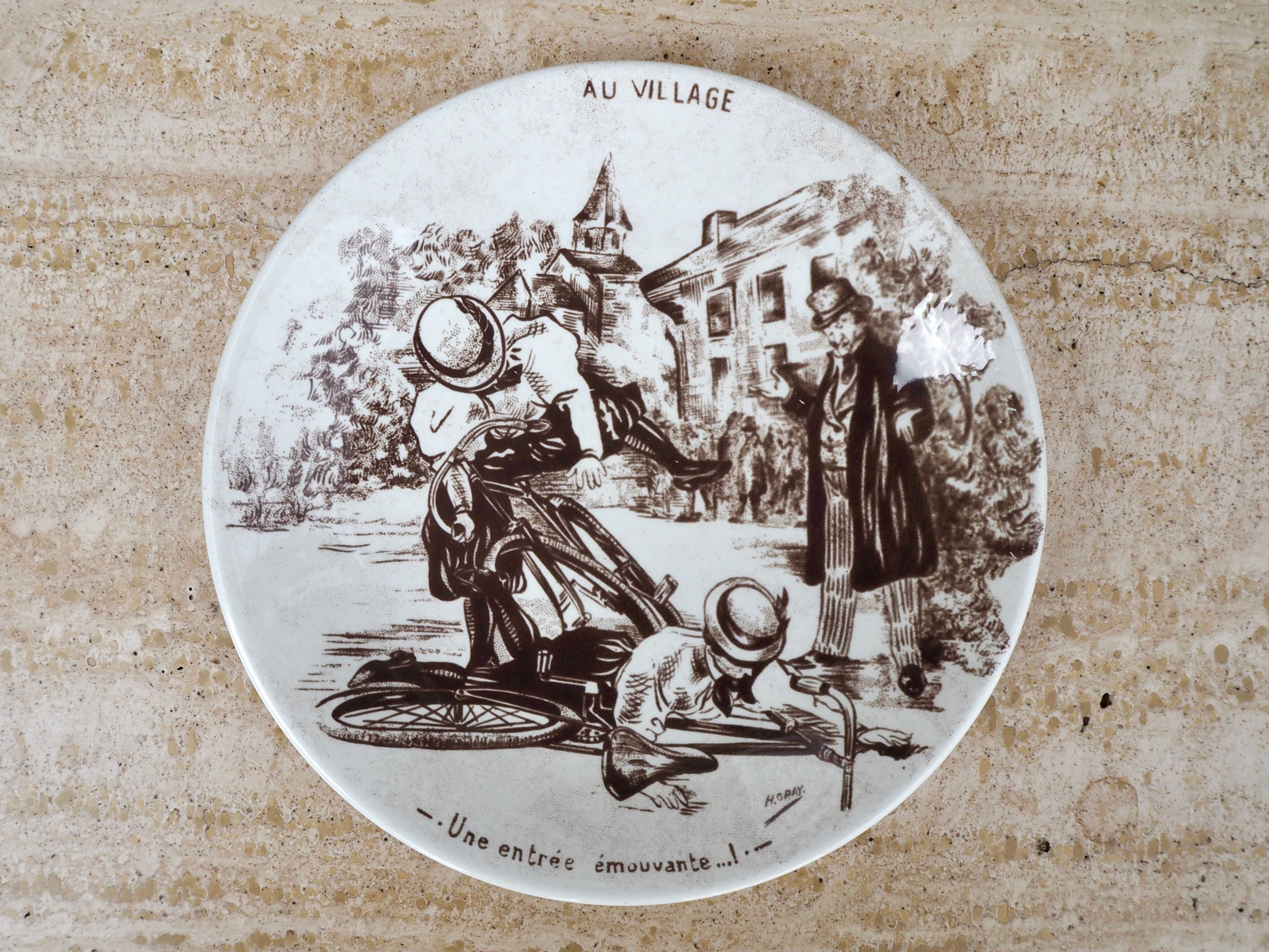 Set of 6 talking dessert plates Sarreguemines