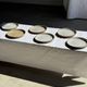 Set of 6 handmade stoneware plates in glazed beige and brown D20 H3