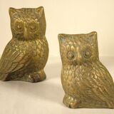 Pair of brass owls