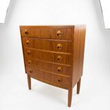 Scandinavian curved teak commode, Kai Kristiansen, 1960