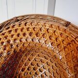 Authentic Vintage 70s Rattan and Bamboo Vietnamese Asian Hat