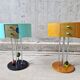 Pair of postmodern Memphis Milano style side tables, 1980s