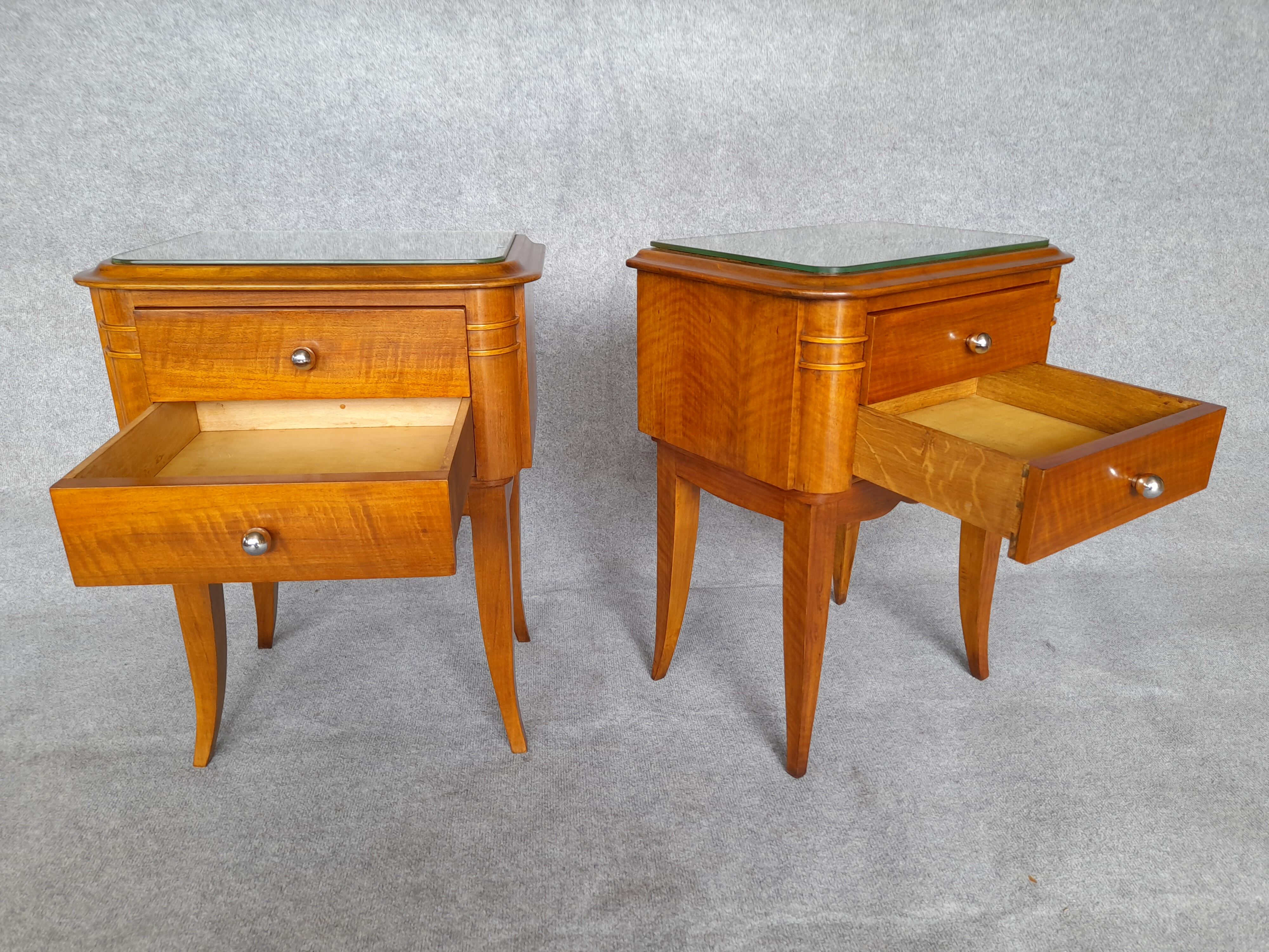 Pair of art deco period bedside tables