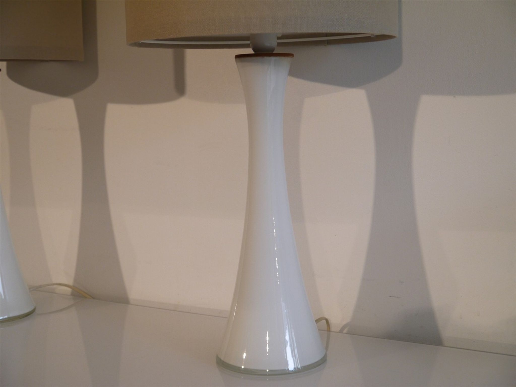 Pair of glass lamps by Bernt Nordstedt for Bergboms 1970