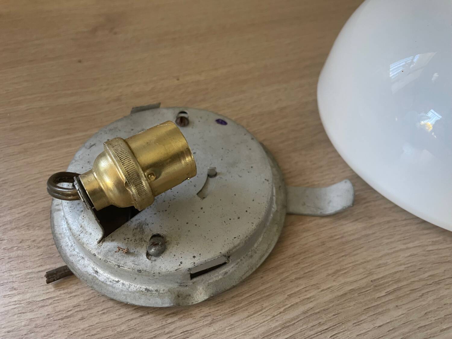 Vintage opaline glass ceiling light