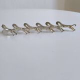Set of 6 silver metal knife rests