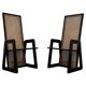 High-Backed Chairs in Lacquered Vienna Straw, 1970s, Set of 2