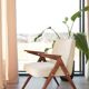 Off-white boucle Scandinavian armchair by Chierowski