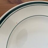 7 assiettes plates liserés vert sapin Moulin des loups
