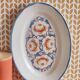 Oval white serving dish with floral patterns Floréal M.B.C.M.