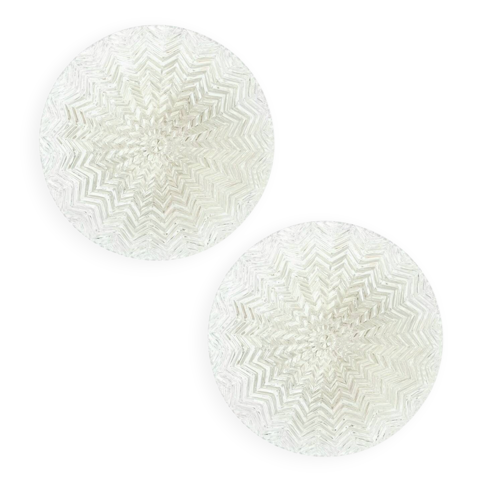 Mid-Century/Art Deco Geometric Glass Ceiling Light from Limburg, 1970s
