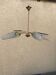 Brass and moulded glass chandelier, Bakelite arrow, 1950s, 5 lamps.
