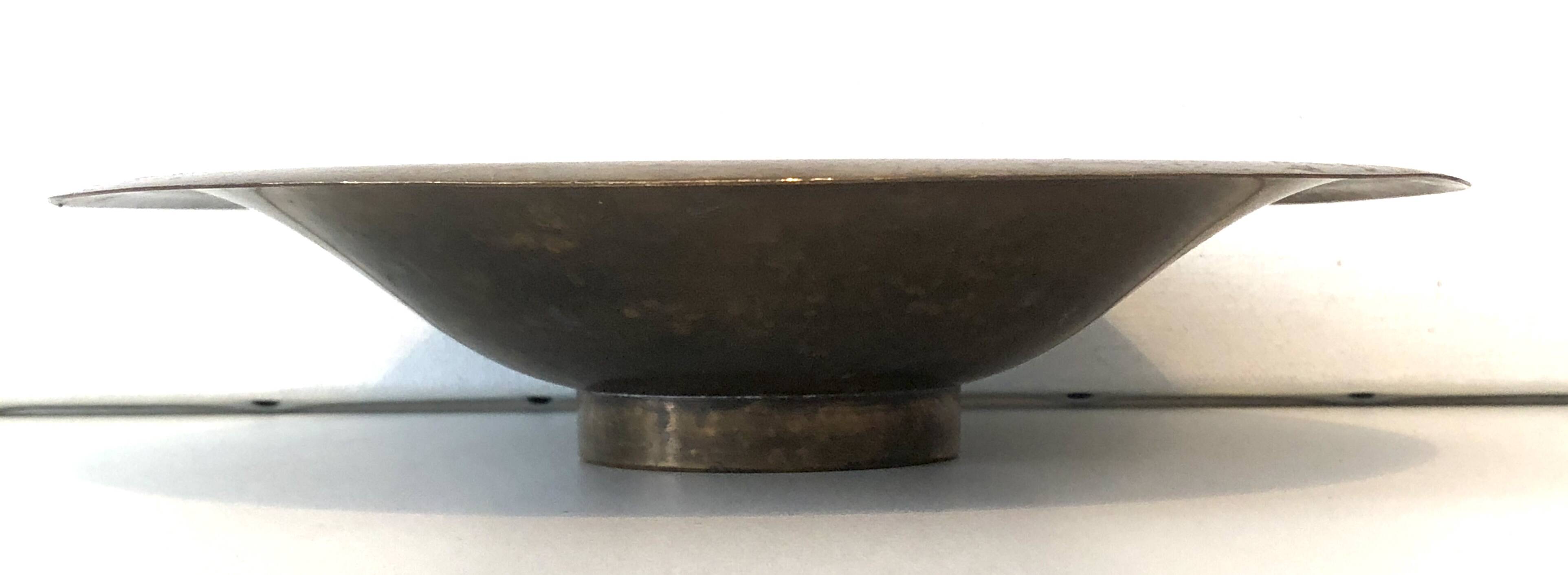 Old golden brass fruit bowl