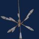 Stilnovo style 12 light Brass and White sputnik Chandelier