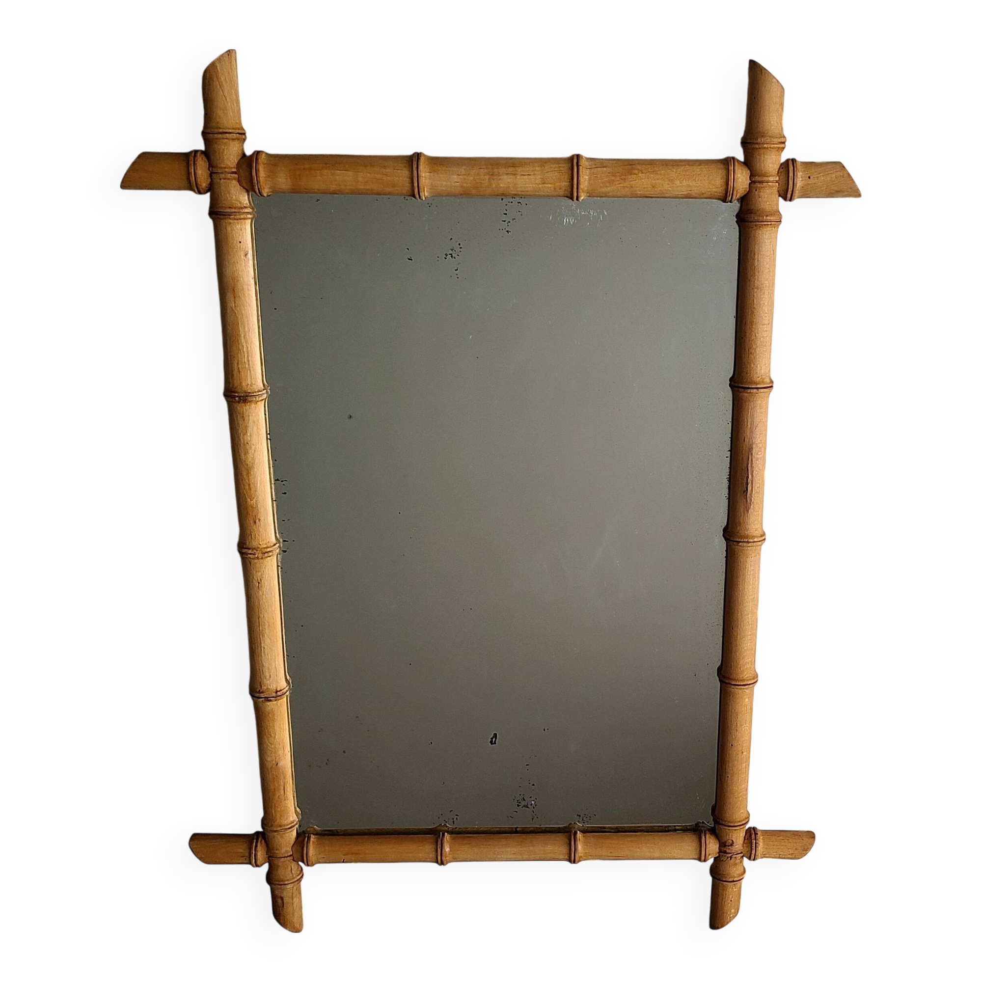 Vintage bamboo mirror